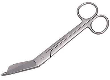 Hochwertige Faude Verbandschere nach Lister - für Verband, Pflaster und Kleider, rostfreier Edelstahl (groß 18cm)