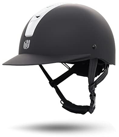 LIONCIANO Reitkappe Reiterhelm Unisex Jugend, Jugendlich Trendiger Verstellbarer Reiterhelm, Reithelm Kinder Mädchen und Damen, Schützen Sie die Sicherheit Reitbegeisterter(Silber Schwarz, S49-53cm)
