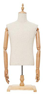 Manichino Manichino Maschile Modello (con Braccia), Manichini da Tavolo Vetrina Busto Busti Corpo, Abbigliamento Abito Forma Abito da Lavoro Espositore, Altezza Regolabile (Color :