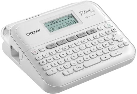 Brother PT-D410 Etikettiergerät für Zuhause und Büro, bis zu 18 mm, Druckgeschwindigkeit bis zu 20 mm/Sek