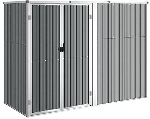 Tidyard Capanno,Casetta,da Giardino,per Esterno con Porta in Acciaio Zintato,Grigio,225x89x161 cm,Capanno da Giardino in Acciaio,Capanno Attrezzi Acciaio,Casetta Attrezzi,Casetta Acciaio Lamiera