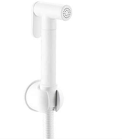 Doccino Bidet Portatile Doccetta Wc Bianco Spruzzatore a Mano per Bidet con 1/2 Valvola Senza Foratura con Tubo Doccetta Bidet Ottone