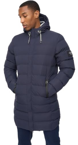 Crosshatch Mens Longline Heavy Coat Hooded Parka Padded Fleece Lined Puffer Warm Winter Bubble Jacket