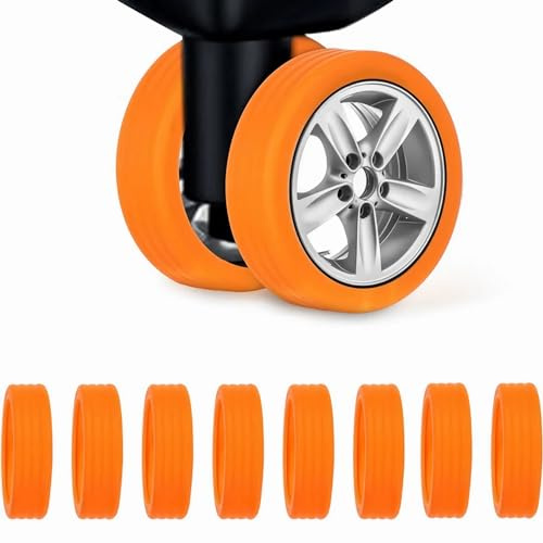 Mumusuki 8 Pezzi Copertura Valigia Valigia Ruote, Protezione Silenziosa in Silicone Cancellazione del Rumore Copertura Protettiva per Trolley Ammortizzante per Bagagli a Mano con Ruote