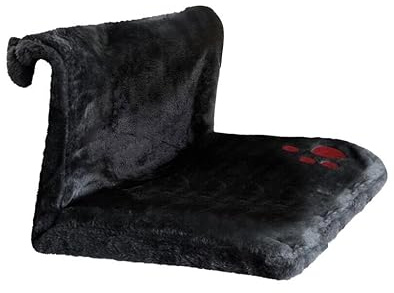 Khanary Cat Radiator Bed Warm Super Soft Faux Fur with Strong Durable Metal Frame Comfortable Fleece Cover for Small Pet Cat Kitten Keep Pet Warm Easy To Install Black & White (Black)