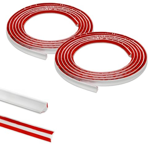 PVC-Viertelkreis-Zierleiste, Sockelleiste, Zierleiste, Kunststoff, Wandeckendekoration, selbstklebend, Dichtungsstreifen, Laminat, Perlen, Anti-Schimmel, Sockelleiste (12 mm x 9 mm), 10 m (5 m x 2