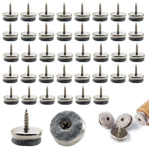 40 Stück Filzgleiter Schrauben,22 mm Filzgleiter für Stühle,Profi Stuhlgleiter/Stuhlbeinschoner Filz mit Schraube,Filzgleiter Nagel für Möbel Stühle Laminat Parkett Fliesen