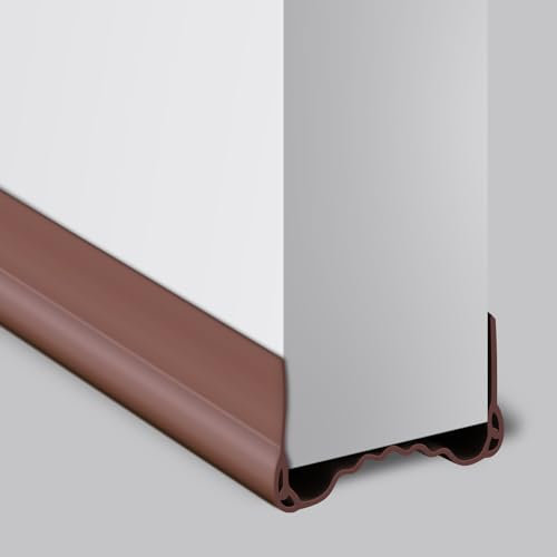 Flintronic Zugluftstopper für Türen, 1m Silikon Türdichtung, für 3.5-5cm Dicke Türen mit Einem Spalt Unten von 0.35-2cm Geeignet, Luftzugstopper für Tür Dichtung Unten Schallschutz Kälteschutz(Braun)