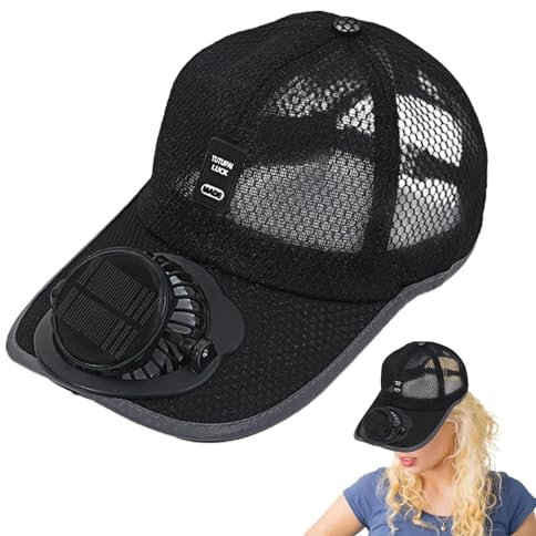 Sombrero de ventilador con energía solar,Sombrero con ventilador de energía solar - Gorra de camionero Gorra de béisbol | Sombrero de playa transpirable con ventilador, protección UV, sombreros con en