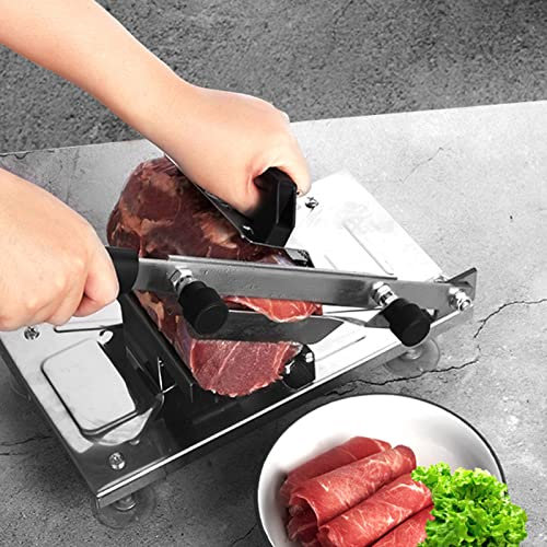 MLUENF for Home or Commercial use, Deli Cheese Food Slicer Professional Stainless Steel Blade Manual Slicer, Thickness Adjustable