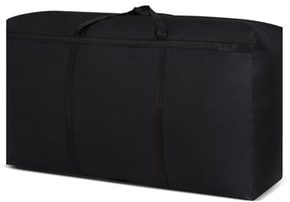 Super Groß Aufbewahrungstasche, 120L, Oxford, Schwarz | Aufbewahrungsbehälter Organisator 600D Langlebige Tragetasche Camping Tasche für Bettwäsche Bettdecken Kleidung Kissen