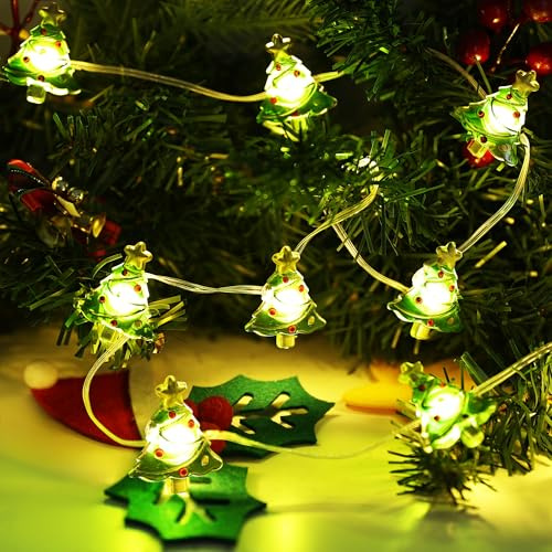 BrizLabs Noël Guirlande Lumineuse, 2M 20 LED Lumières à Piles Interieur Exterieur Arbre Lumineux Noel Décoration pour Sapin Chambre Maison Fenêtre Fêtes Jardin Mariages, Blanc Chaud