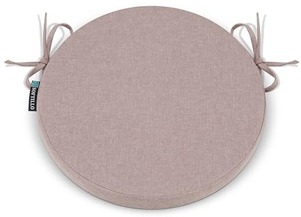Premium Round Chair Cushion – 36x5cm Thick Foam Padding with Removable Cover and Secure Ties – Comfortable and Durable Seat Pad Cushion for Indoor/Outdoor Home, Patio, Garden Use (Old Rose, Pack of 1)