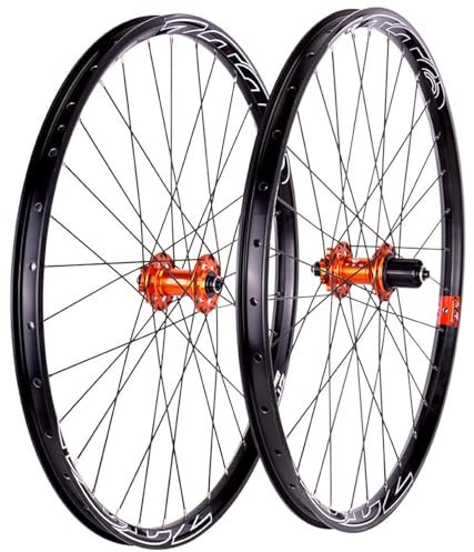 MTB-Laufradsatz 26/27,5/29 Zoll Breiter Felgen-Mountainbike-Laufradsatz Vorder- Und Hinterräder Mit 6 Sperrklinken-Nabe, Fahrrad-Laufradsatz Orange,26 inch XD