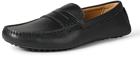 Amazon Essentials Mocassins de Conduite Homme, Noir Faux Cuir, 42 EU