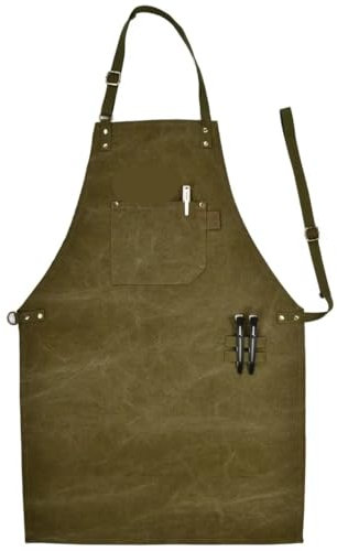 GIAYEU Robuste Arbeitsschürze, Arbeitsschürze, Werkzeugschürze, Holzbearbeitungsschürze, Werkzeugschürze, robuste Arbeitsschürze, Unisex, for Küche, Garten, Töpferei, Handwerkswerkstatt(Green)