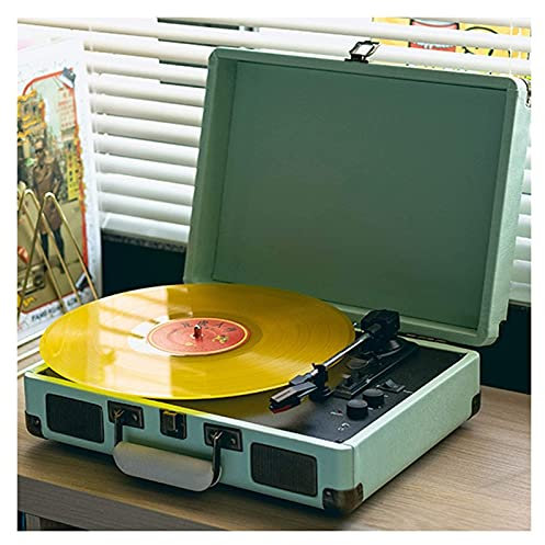JFNHUTL Platine Vinyle Valise Vintage avec Bluetooth, Tourne-Disque phonographe Classique, Tourne-Disque Vinyle à entraînement par Courroie à 3 Vitesses, Prend en Charge la Pris