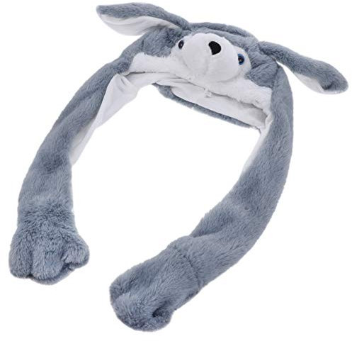 JOINPAYA 1stück Einstellbare Haube Mit Beweglichen Ohren Lustige Tiermütze Für Partys Cosplay Und Unvergessliche Fotos Für Erwachsene Husky-design
