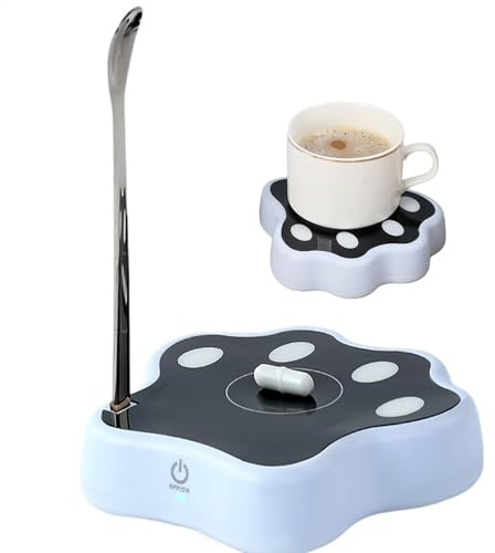 Dopsyesn Automatic Stirring Mug Base,Rechargeable Stirring Base Automatic Mixer | Versatile Kitchen Gadgets with Coffee Spoon for Milk Cups, Coffee Mugs, Glass Cups