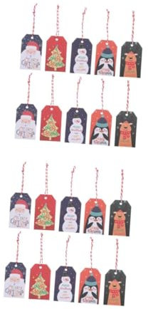 TOPBATHY 2 Sätze Weihnachtsverpackungsetiketten Weihnachtsbaum Weihnachts-tags Christbaum Anhänger Christbaumanhänger Dekorative Karten Hängende Etiketten Papier 100 Stück * 2