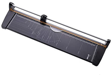 STHOYN Papierschneider Maschine Karton Handwerkszubehör Papierschneidemaschine Einstellbarer Profi Mit Sicherheitsschloss Schneidemaschine Papier(A2)