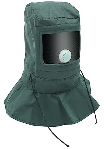 Operitacx Industrial Sandblasting Mask Protective Hood Cover Pc Visor and Oxford Fabric, Dustproof Sanding Hat for Outdoor Work and Painting, Reusable Face Mask for Industry Use