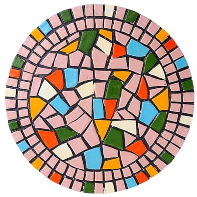 SBJKLYRN Pietra calpestabile da Giardino， Pietre Decorative Rotonde Multicolori for vialetti, pavimentazione Decorativa in Resina Ecologica for vialetti Esterni(Pink)