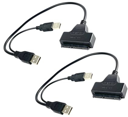 HOLIDYOYO 2 pièces Adaptateur USB vers Câble de Données Disque Dur avec Double Port USB pour Alimentation Renforcée Compatible PC et Disque Dur Externe SSD