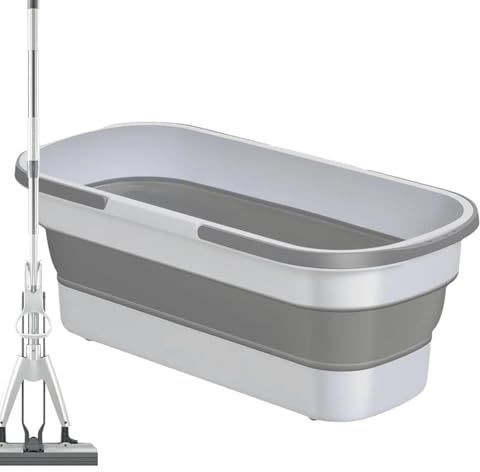 Cubeta plegable – Cubo de limpieza plegable | Lavabo multiusos | Cubos de limpieza portátiles | Tina rectangular para fregona para platos, trapeador de suelo, lavado