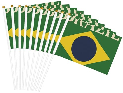 Drapeau du Brésil imprimé sur mât portable pour décoration d'événements polyvalents et activités de groupe