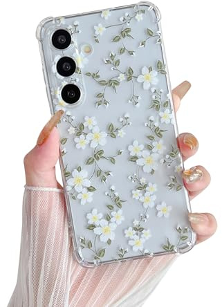 ZTOFERA for Samsung Galaxy A17 Case,Clear Floral Pattern,Big White Flower | Reinforced Corner Shockproof Protection,Soft Bumper,Slim Fit,Cute Girly Chic Flower Print,for Women Girls