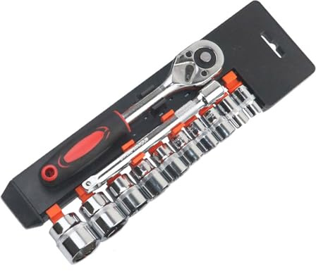 BUBEFSKD Set di 12 chiavi inglesi per auto, barca, strumenti di riparazione auto, a cricchetto, inclusa chiave allungata