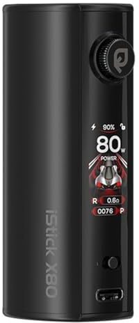 For Eleaf iStick X80 Mod integrato da 3200 mAh con schermo a colori TFT da 1,05 pollici/pulsante intelligente/regolazione della potenza. Fit atomizzatore MELO X Tank E-Cigarettes. (Nero)