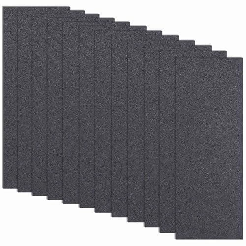Epehio 12 piezas de papel de lija de grano 1500, papel de lija húmedo y seco para coches, paredes de metal, plástico, madera, hojas de papel de lija de grano fino de 9 x 3.6 pulgadas para pulido