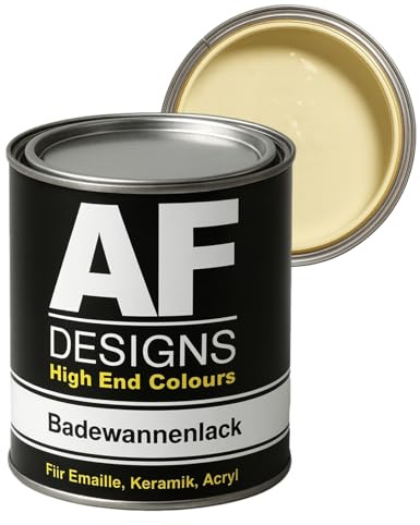 Alex Flittner Designs Badewannenlack in Elfenbein RAL1014 hochglänzend | Hochwertiger 2K Badewannenlack mit Härter - Extrem strapazierfähiger Emaille - Lack für Badewannen, Duschen, Waschbecken und