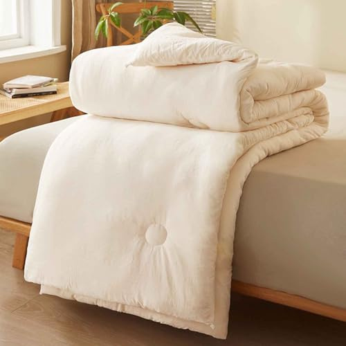 YWQJL Trapunta Invernale in Fibra di Soia, Piumone Invernale Spesso, Coperta Molto Calda E Super Morbida per 2 Persone, Trapunta in Microfibra, Piumone Trapuntato Reversibile(A,150x200cm/2kg)