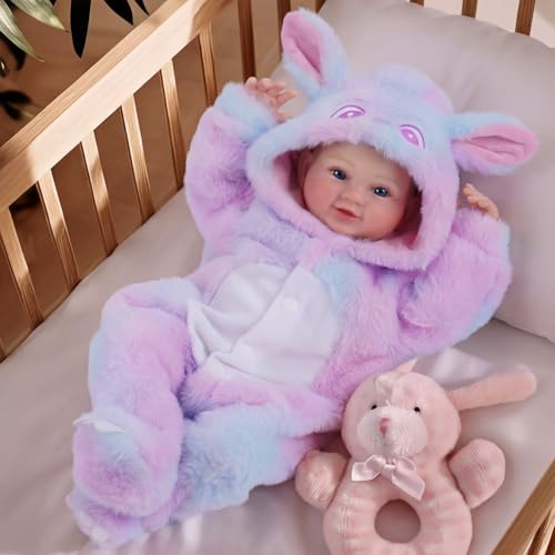 BABESIDE Reborn Puppe–17 Zoll Lebensechte Reborn-Baby Mädchen mit weichem Stoffkörper,Realistische Neugeborenen-Puppen mit süßem Outfit & Zubehör,Geschenk für Kinder ab 3 Jahren