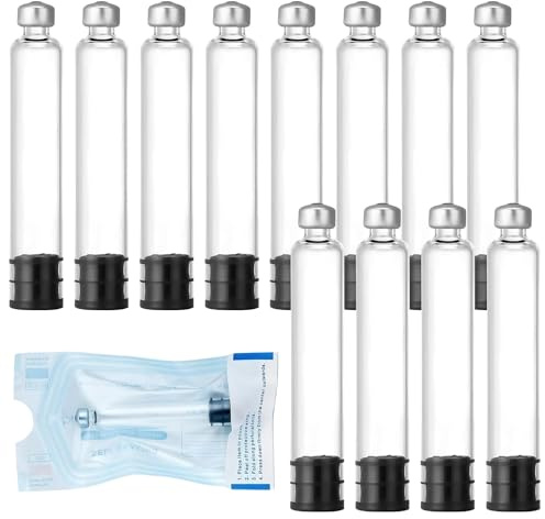 12 cartuchos de 3 ml de estilo de cartucho de pluma, botella vacía sellada, envasado individualmente, prevención de fugas, medición precisa, fácil de transportar