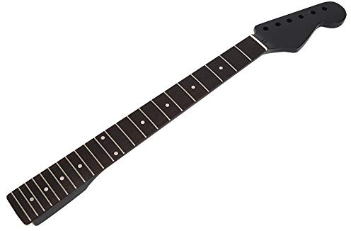 VBESTLIFE E-Gitarrenhals mit 22 Bünden, Ahornhals-Palisandergriffbrett, 10-mm-Tunerlöcher, Ersatz für DIY-E-Gitarre, Verstellbarer Halsstab, Seitliche Bundmarkierungen, Linkshänder
