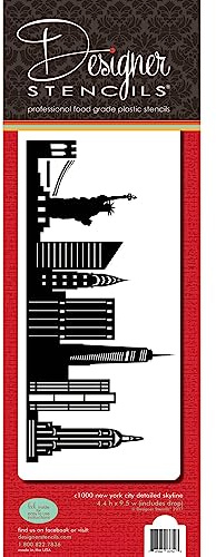 New York City Detailed Skyline Cake Stencil Side C1000 by Designer Stencils