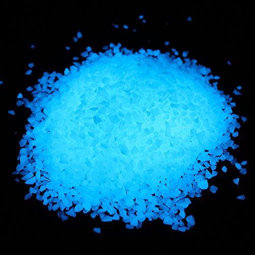 Alan Stone Glow in The Dark Home and Garden Fish Tank Aquarium Decorative Sand Gravel Rock (3-5mm, Sky Blue)
