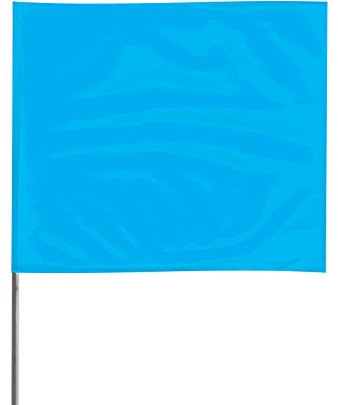 Presco 15 in. Steel Wire Staff Marking Flags [2.5 in. x 3 in. Flag]: 2 in. x 15 in. (Blue) / 12-Flags