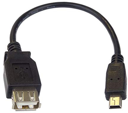 PremiumCord Cable Adaptador USB A/Hembra – Mini 5 Pines USB/Macho 20 cm OTG