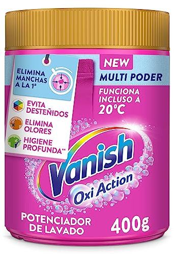 Vanish Oxi Action Multipoder - Quitamanchas multibeneficio para la ropa, En Polvo, Sin Lejía 400gr, El emabalaje puede variar