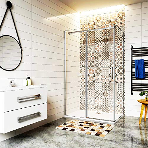 Aica Sanitär 110x80cm Duschkabine Duschabtrennung Duschtür Schiebetür 6mm Glas,H195cm