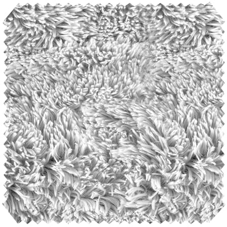 novely® SHADY - Kuscheliger Plüschstoff - Ultraweicher Zottelplüsch - Flauschiger Hochflor und Langhaar - Pflegeleichte Meterware 1 lfm | Farbe: 20 Weiß