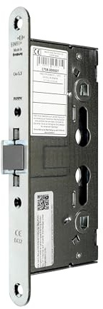 Bever BMH FH Panikschloss Türschloss/Einfallenschloss, Funktion D mit geteilter Nuss, Dornmaß 65mm, Entfernung: 72mm, Stulp: 24x235mm, DIN Links/Rechts verwendbar, incl. SN-TEC® Montageset