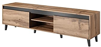 Lord - meuble TV - effet bois et noir - 170 cm - style industriel