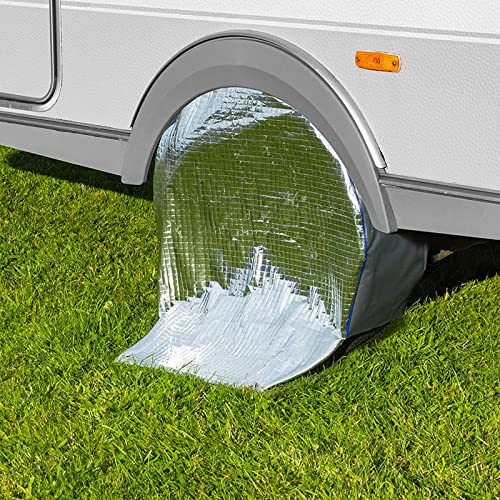 Radabdeckung Aluminium reflektierend 16 Reifenabdeckung Wohnwagen, Wohnmobil Set 1/2/4 Stück (2)