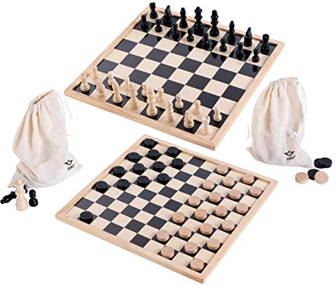 Engelhart – 170480 – 2-i-1 Schackset med tygpåse – Komplett set med figurer